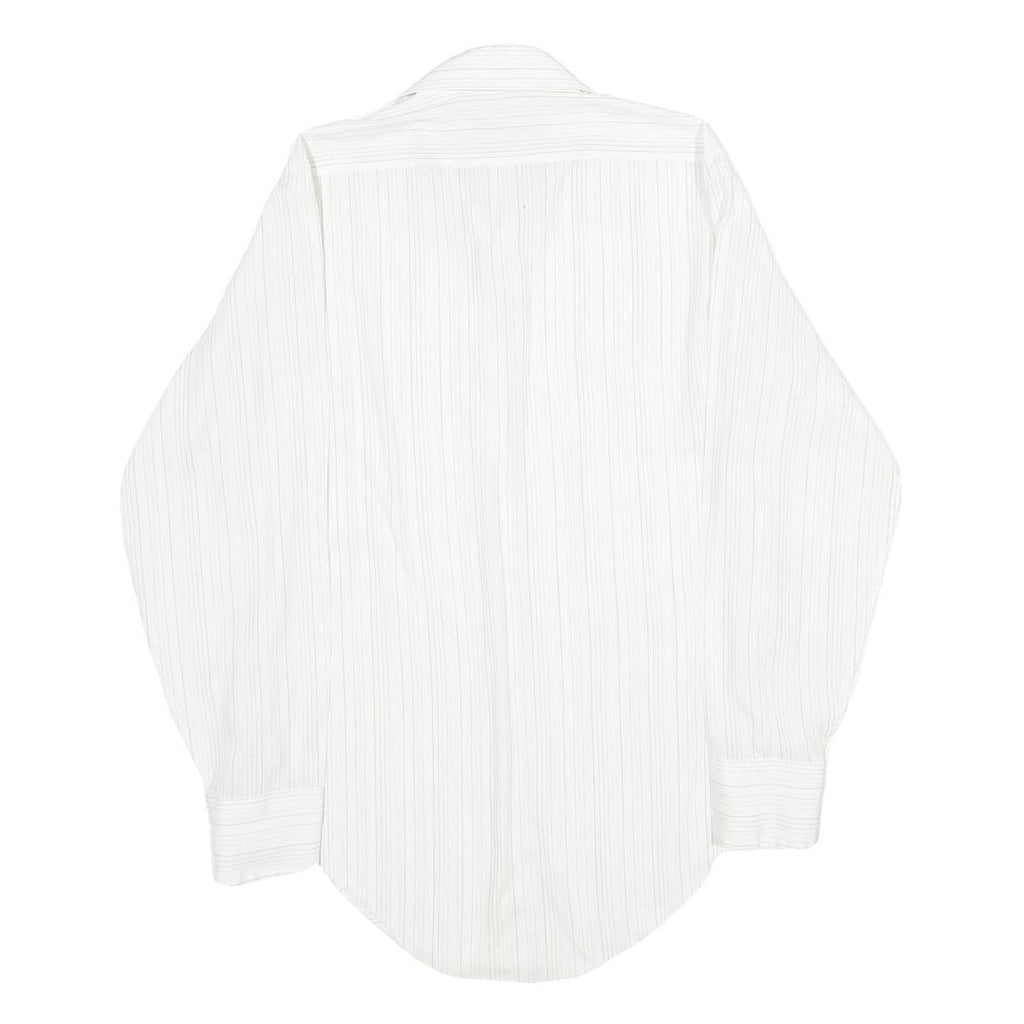 BRISTOL Mens White Shirt XS Classic Long Sleeve Button Formal Stripe