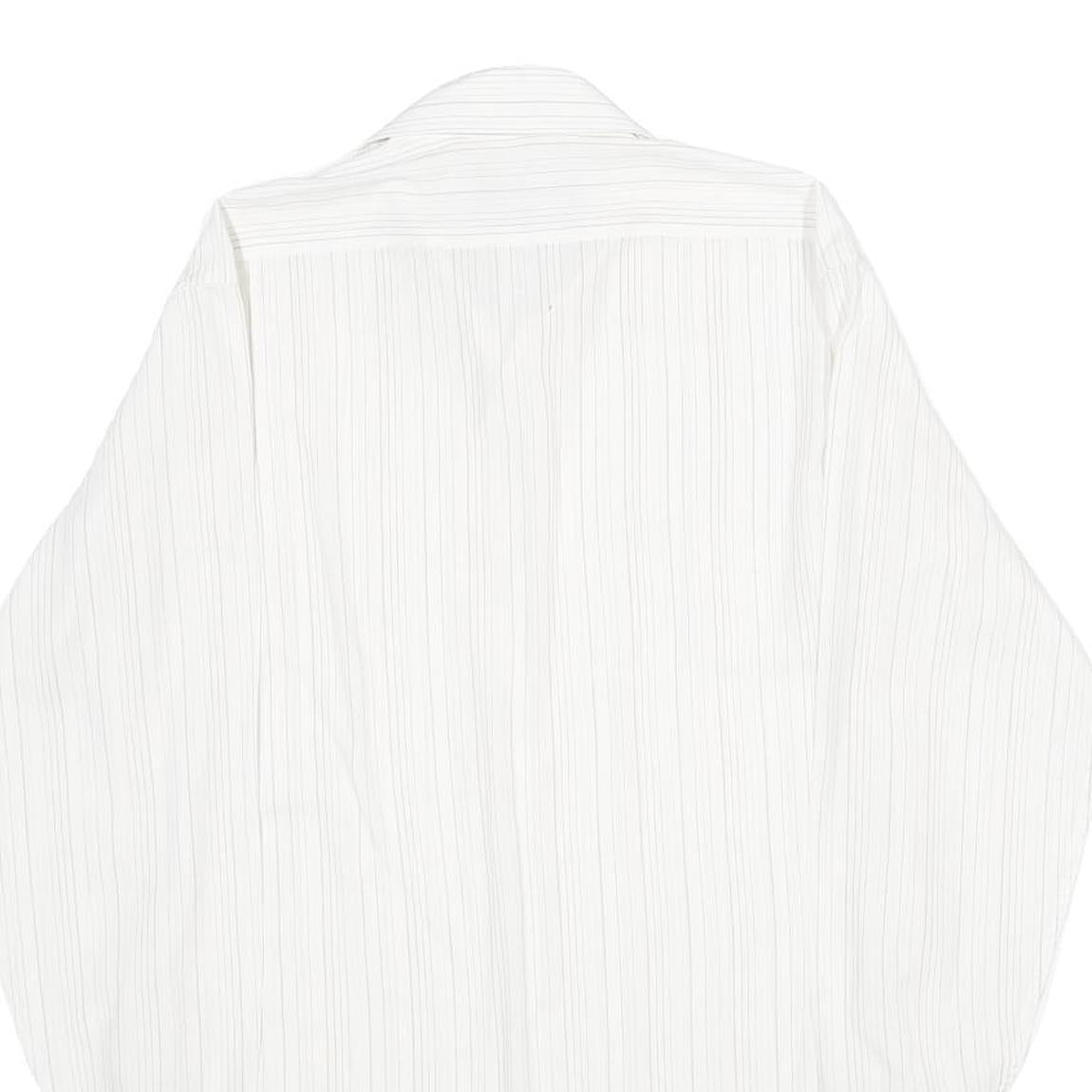 BRISTOL Mens White Shirt XS Classic Long Sleeve Button Formal Stripe