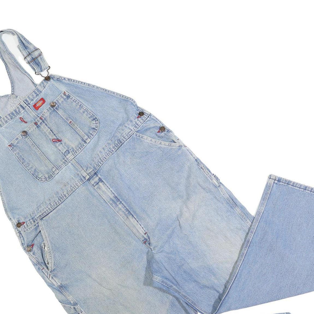 DICKIES Mens Blue Cotton Blend Denim Dungarees Classic XL W40 L30 Workwear