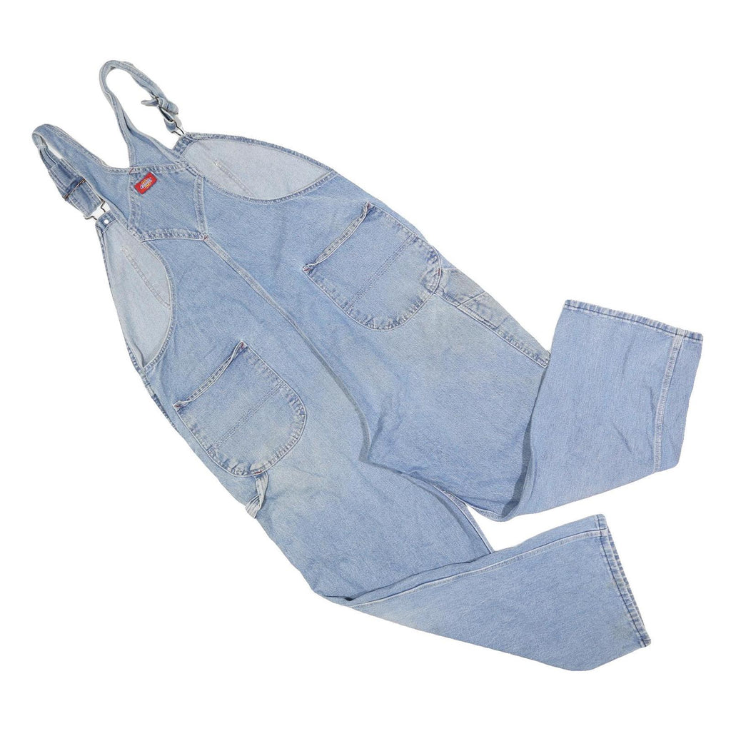 DICKIES Mens Blue Cotton Blend Denim Dungarees Classic XL W40 L30 Workwear