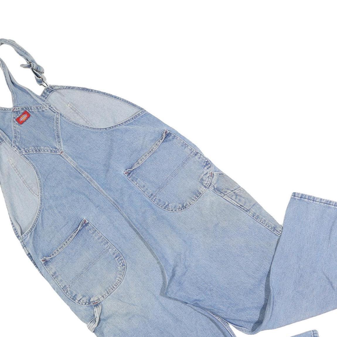 DICKIES Mens Blue Cotton Blend Denim Dungarees Classic XL W40 L30 Workwear