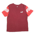 PUMA Mens Maroon & Red Graphic T-Shirt M Short Sleeve Crew Neck Cotton Blend