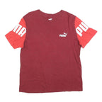 PUMA Mens Maroon & Red Graphic T-Shirt M Short Sleeve Crew Neck Cotton Blend
