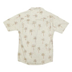 PACIFIC LEGEND Mens Beige Palm Tree Print Shirt S Casual Cotton Summer Holiday