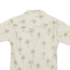PACIFIC LEGEND Mens Beige Palm Tree Print Shirt S Casual Cotton Summer Holiday