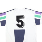 ADIDAS Mens White Blue Green Purple Graphic T-Shirt L Short Sleeve Crew Neck