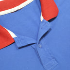 U.S. POLO ASSN Mens Blue & Red Short Sleeve Polo Shirt L Cotton Blend Logo