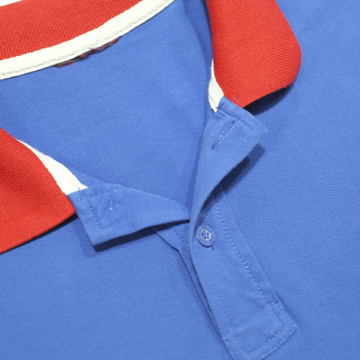 U.S. POLO ASSN Mens Blue & Red Short Sleeve Polo Shirt L Cotton Blend Logo