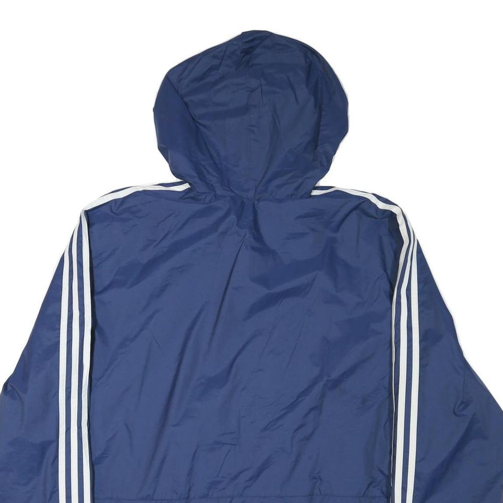 ADIDAS Mens Blue Jacket XL Polyester Blend Plain Hooded Zip Sportswear