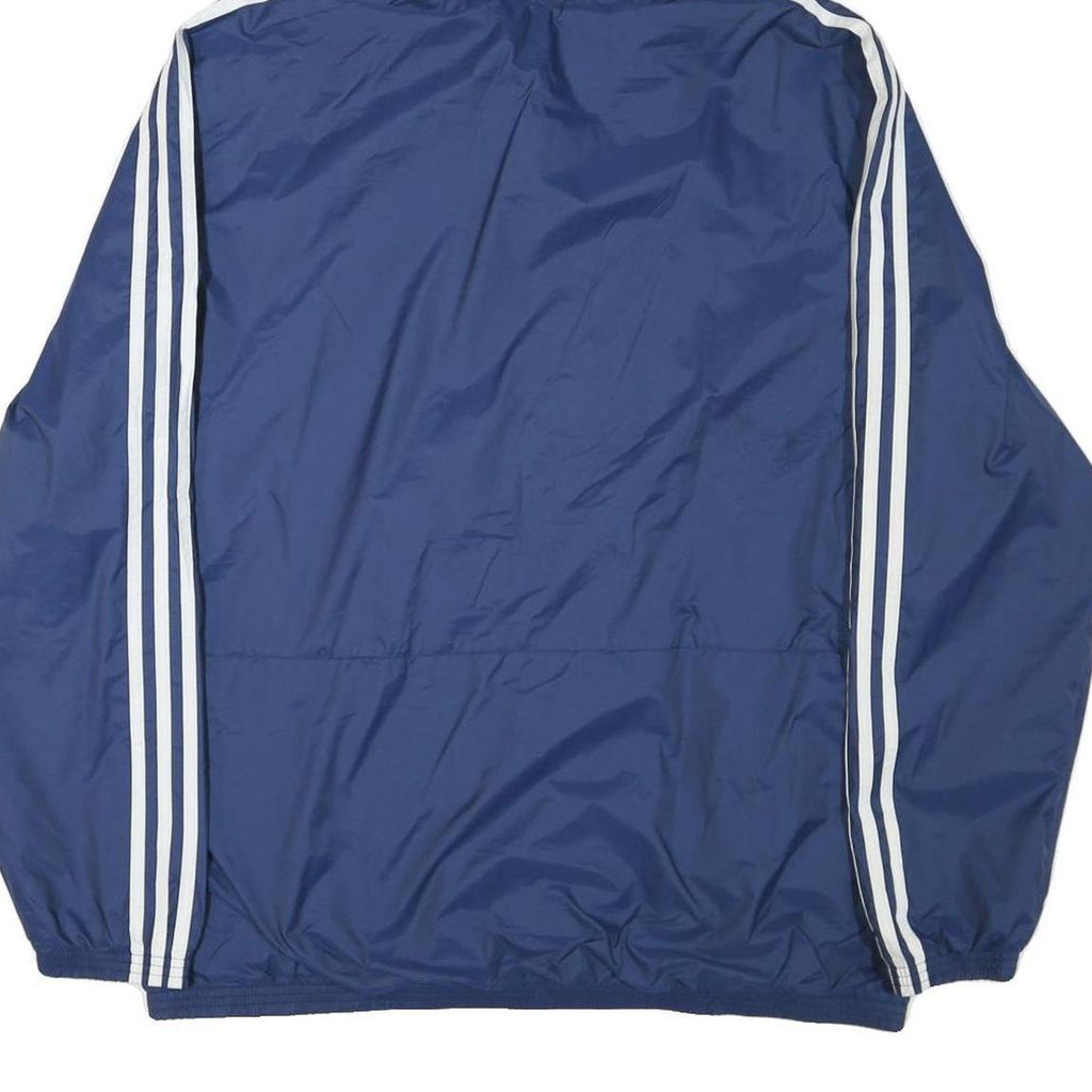 ADIDAS Mens Blue Jacket XL Polyester Blend Plain Hooded Zip Sportswear
