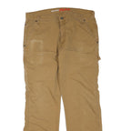 DICKIES Mens Jeans Beige Regular Straight Denim W36 L32 Workwear Cotton Blend