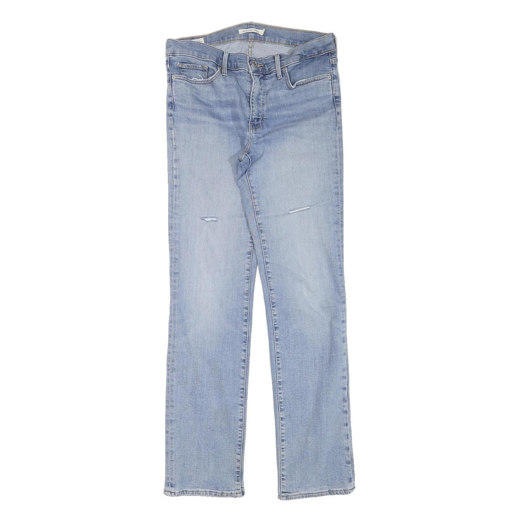 LEVI'S Womens Regular Blue Denim Light W30 L30 Zip Jeans Straight Cotton Blend