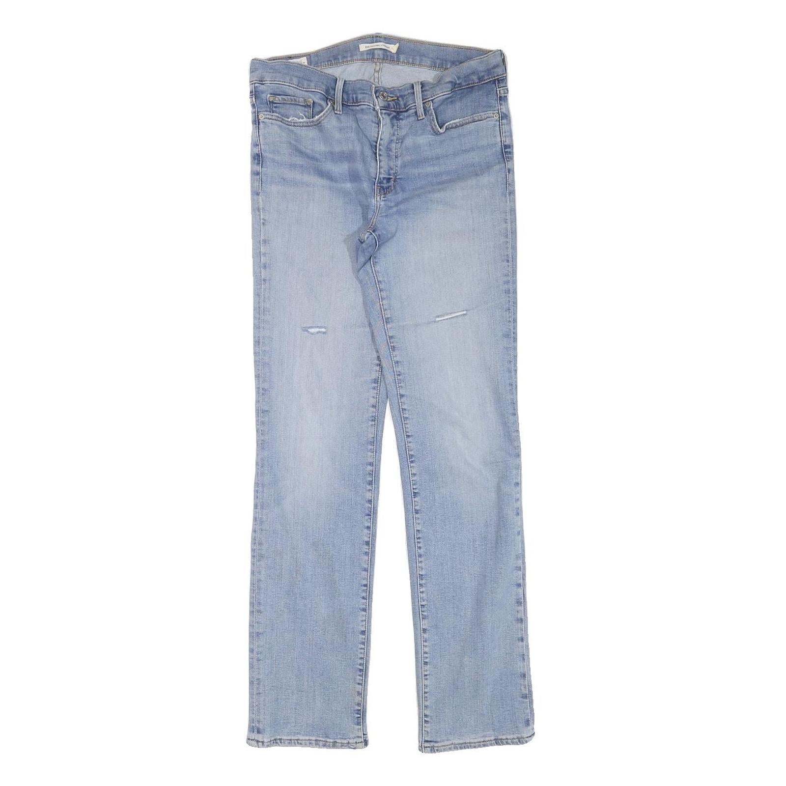 LEVI'S Womens Regular Blue Denim Light W30 L30 Zip Jeans Straight Cotton Blend