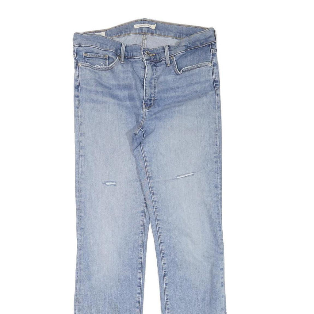 LEVI'S Womens Regular Blue Denim Light W30 L30 Zip Jeans Straight Cotton Blend