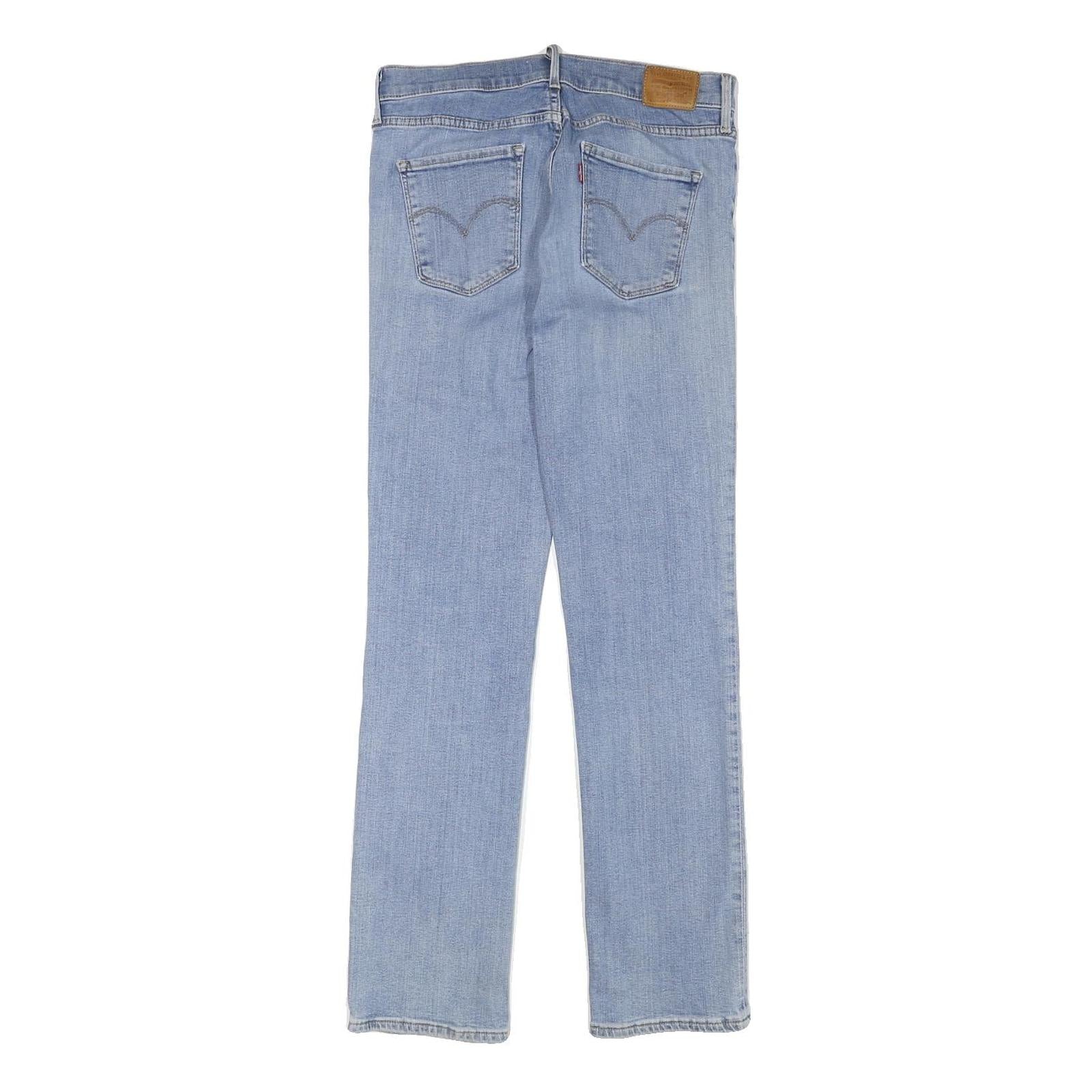 LEVI'S Womens Regular Blue Denim Light W30 L30 Zip Jeans Straight Cotton Blend