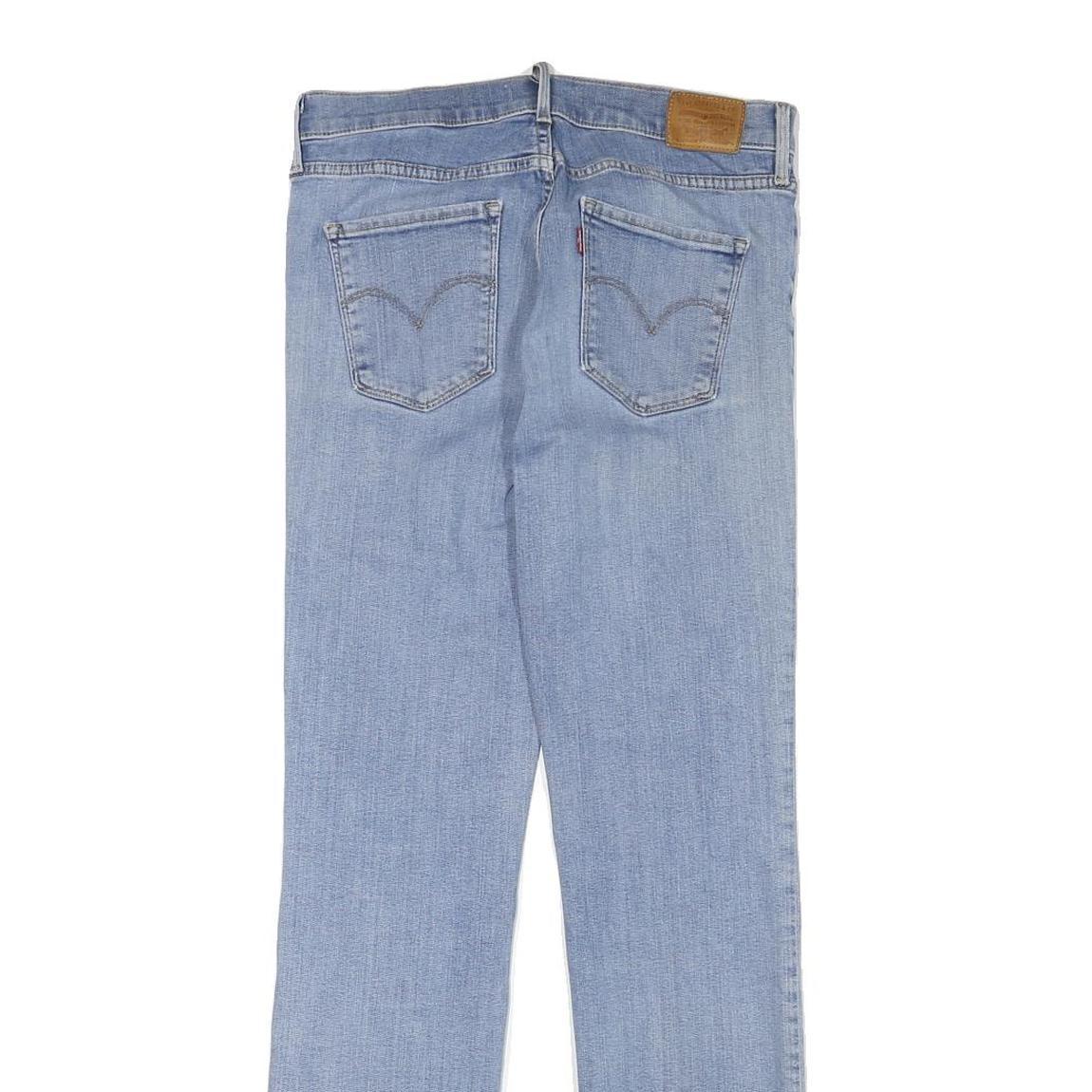 LEVI'S Womens Regular Blue Denim Light W30 L30 Zip Jeans Straight Cotton Blend