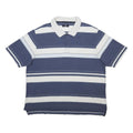 MARKS & SPENCER Mens Blue & White Striped Short Sleeve Polo Shirt 2XL Cotton