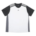 ADIDAS Mens White & Black Performance T-Shirt 2XL Short Sleeve Crew Neck