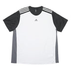 ADIDAS Mens White & Black Performance T-Shirt 2XL Short Sleeve Crew Neck