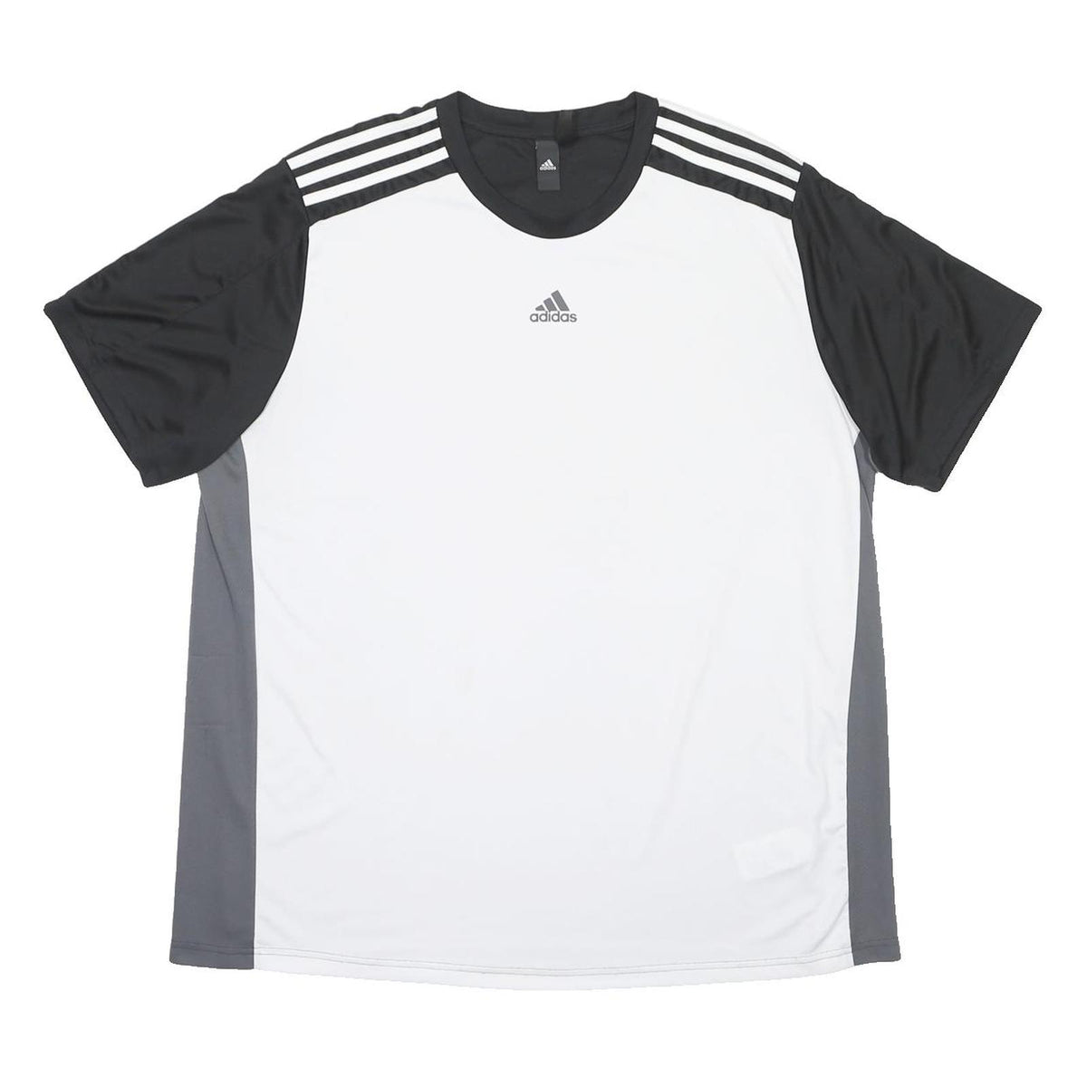 ADIDAS Mens White & Black Performance T-Shirt 2XL Short Sleeve Crew Neck