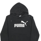 PUMA Womens Black Hoodie UK 12 Cotton Blend Pullover Hooded Sweatshirt