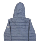 SUPERDRY Womens Blue Polyester Puffer Jacket UK 10 Hooded Zip Closure