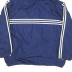 ADIDAS Mens Blue White Striped Zip Up Hooded Jacket XL Polyester Blend