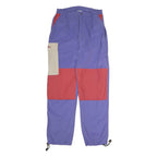 FRANCITAL Womens Cotton Blend Blue & Red Regular Straight Trousers W30 L32