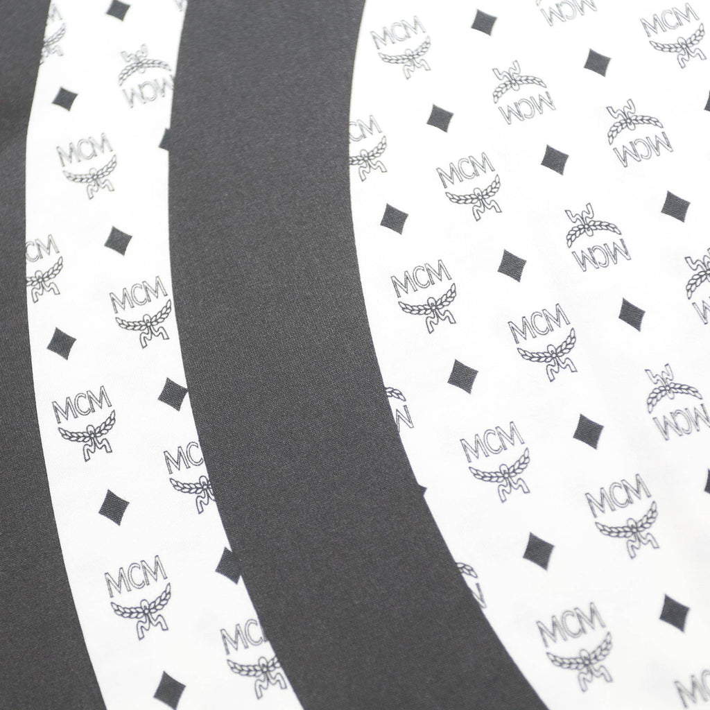 MCM Mens White & Black Graphic T-Shirt S Short Sleeve Crew Neck Luxury Logo