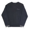 CHAMPION Mens Black Pullover Sweatshirt M Stripe Cuffs Cotton Blend Casual
