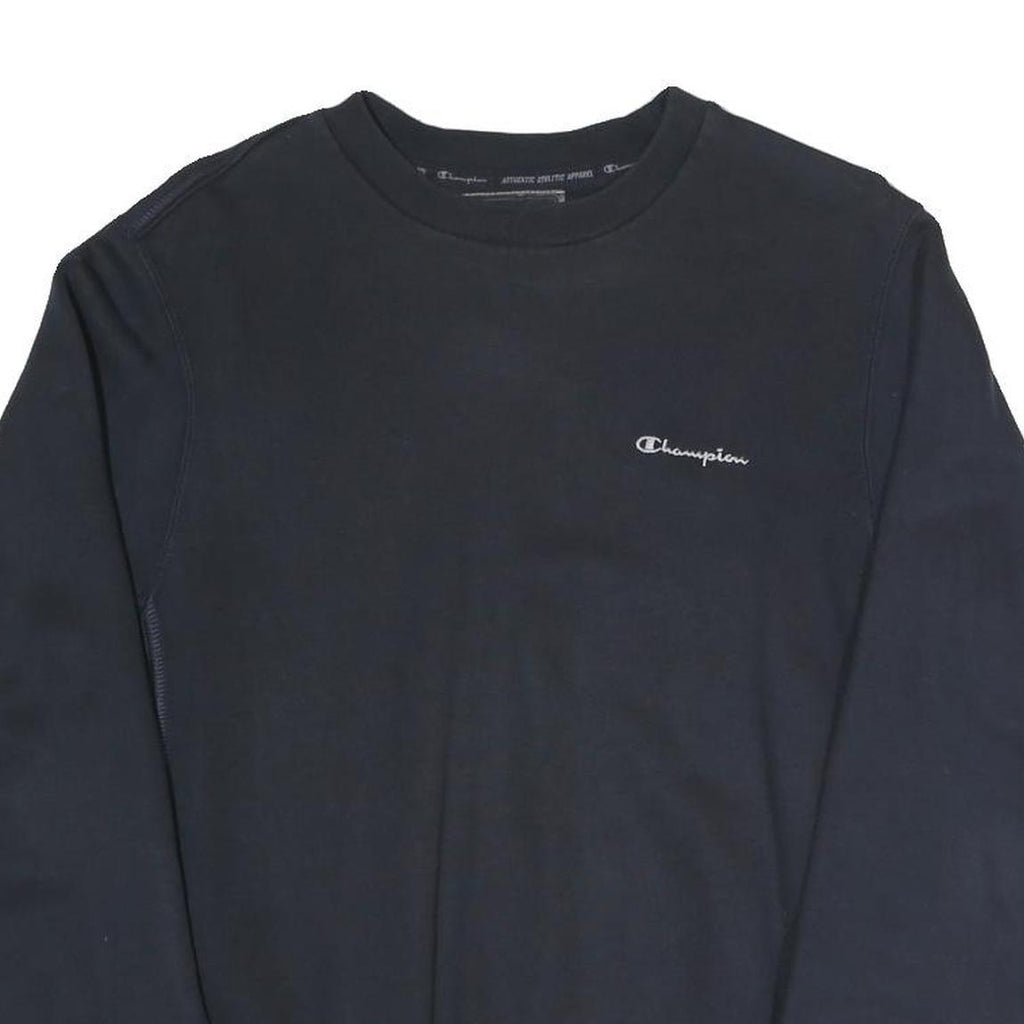 CHAMPION Mens Black Pullover Sweatshirt M Stripe Cuffs Cotton Blend Casual