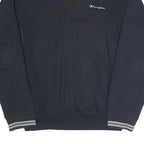 CHAMPION Mens Black Pullover Sweatshirt M Stripe Cuffs Cotton Blend Casual