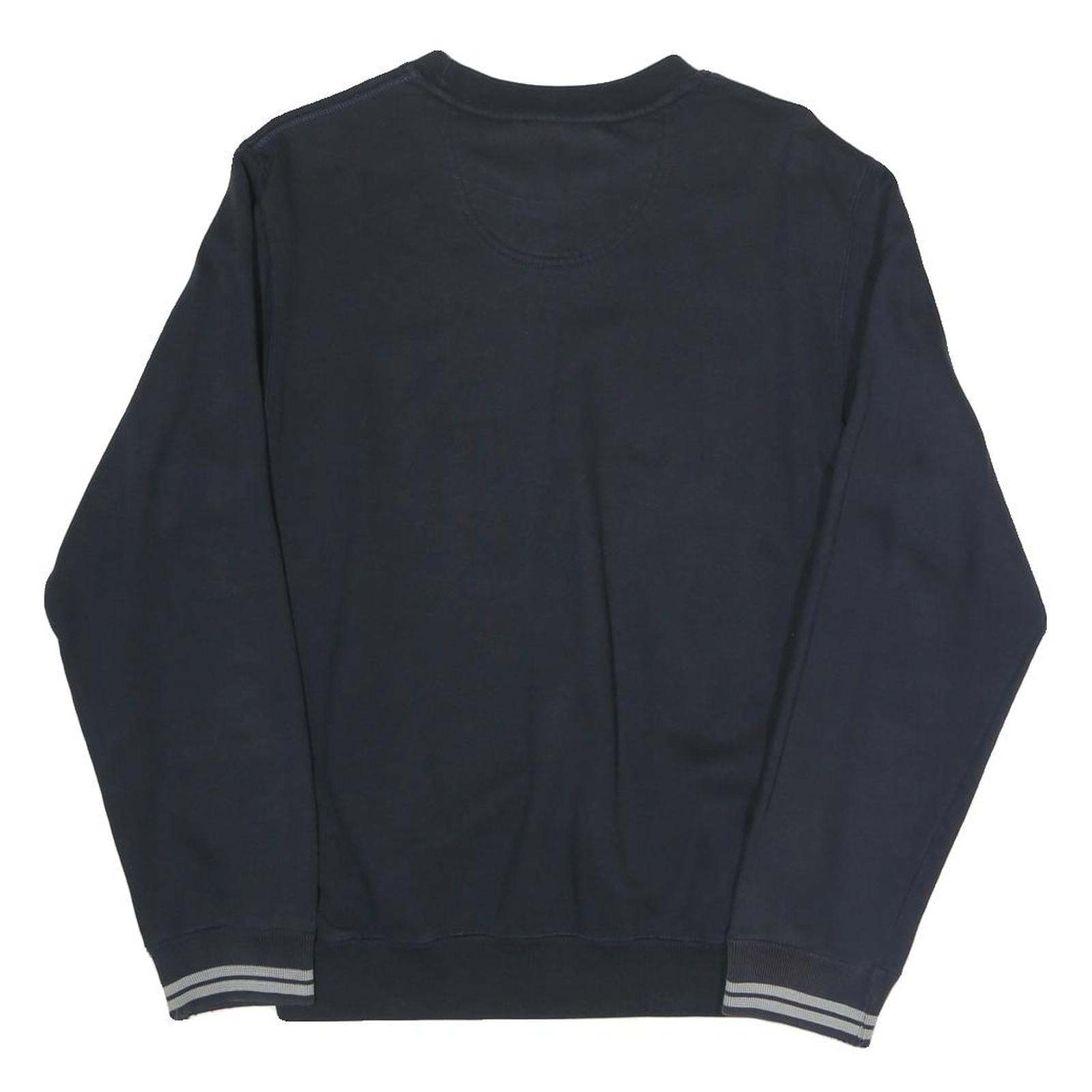 CHAMPION Mens Black Pullover Sweatshirt M Stripe Cuffs Cotton Blend Casual