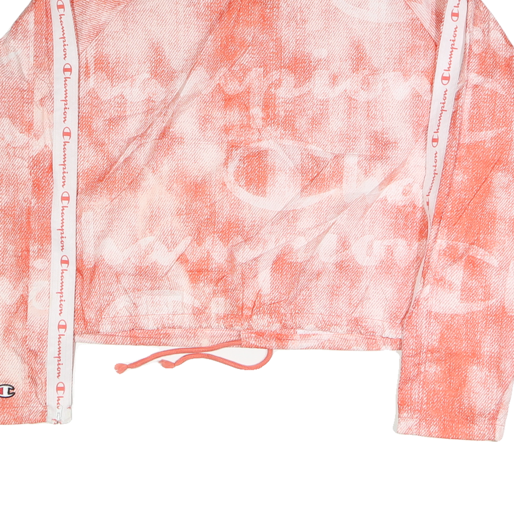 CHAMPION Womens Coral Polyester Coach Jacket XL Printed Logo Zip