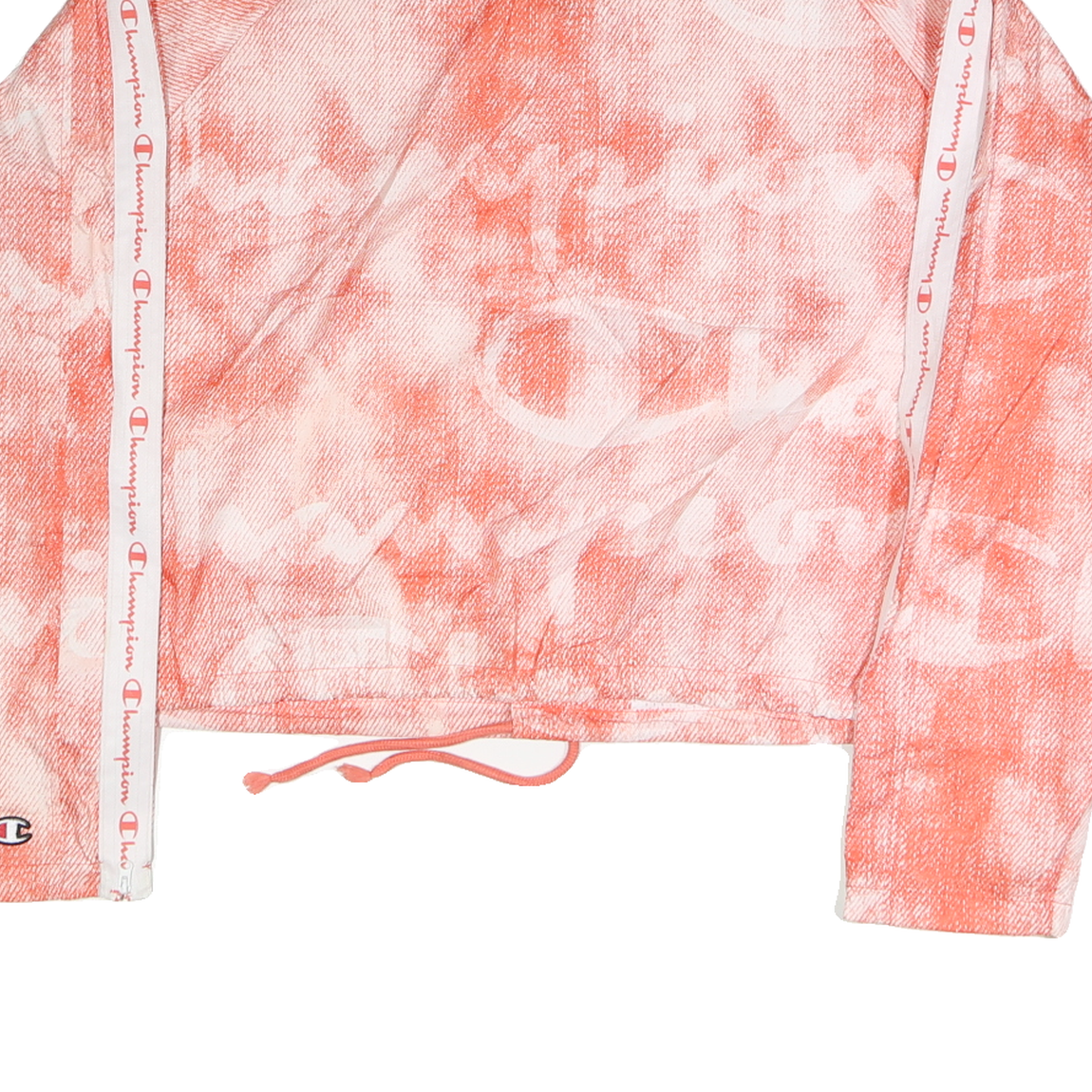 CHAMPION Womens Coral Polyester Coach Jacket XL Printed Logo Zip