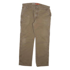 DICKIES Mens Cotton Blend Beige Regular Straight Trousers W38 L31 Workwear Zip