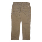 DICKIES Mens Cotton Blend Beige Regular Straight Trousers W38 L31 Workwear Zip
