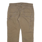 DICKIES Mens Cotton Blend Beige Regular Straight Trousers W38 L31 Workwear Zip