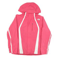 THE NORTH FACE Womens Pink & White Outdoor Jacket M Polyester Blend Zip Hooded