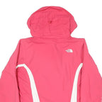 THE NORTH FACE Womens Pink & White Outdoor Jacket M Polyester Blend Zip Hooded