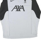 NIKE Mens Grey & Black Football T-Shirt L Long Sleeve 1/4 Zip Crew Neck AXA Logo