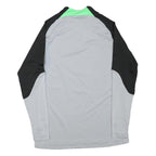 NIKE Mens Grey & Black Football T-Shirt L Long Sleeve 1/4 Zip Crew Neck AXA Logo