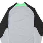 NIKE Mens Grey & Black Football T-Shirt L Long Sleeve 1/4 Zip Crew Neck AXA Logo