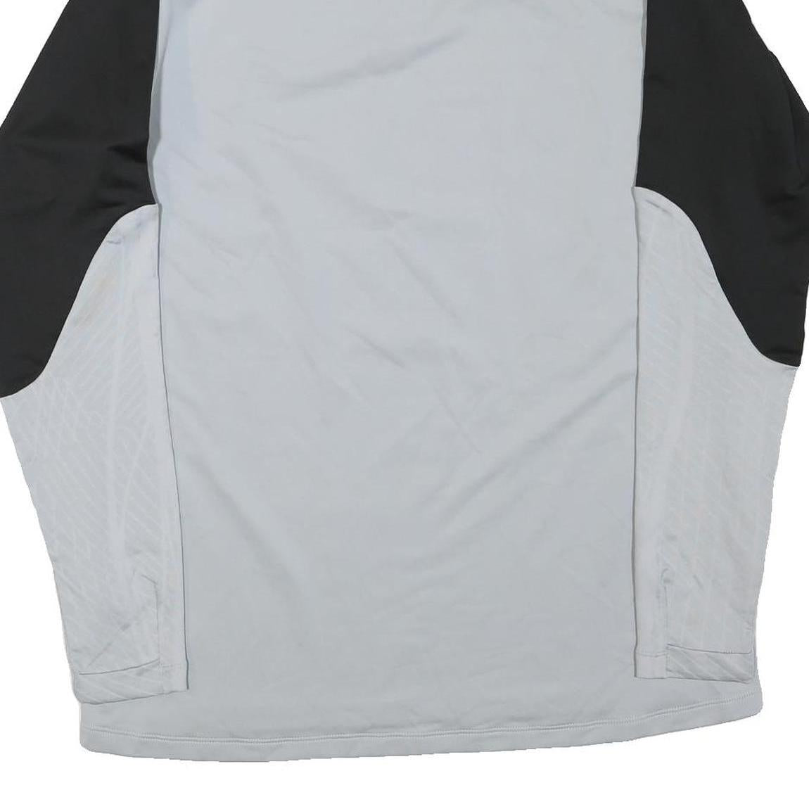 NIKE Mens Grey & Black Football T-Shirt L Long Sleeve 1/4 Zip Crew Neck AXA Logo