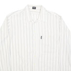 DI CARINO Mens White & Black Striped Shirt L Cotton Blend Casual Smart