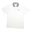 FILA Mens White & Navy Short Sleeve Basic Polo Shirt M Cotton Blend Logo