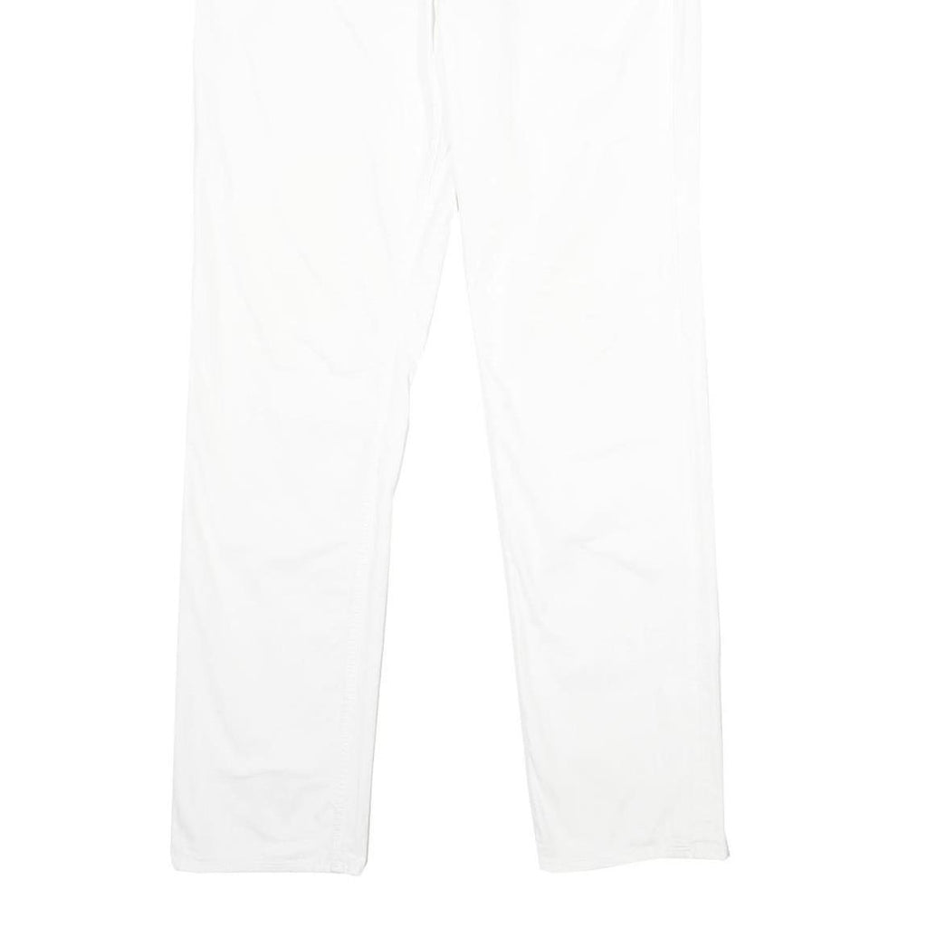 MICHAEL KORS Mens Cotton Blend White Slim Straight Trousers W32 L34 Smart Casual