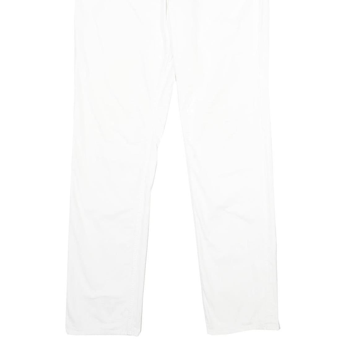 MICHAEL KORS Mens Cotton Blend White Slim Straight Trousers W32 L34 Smart Casual