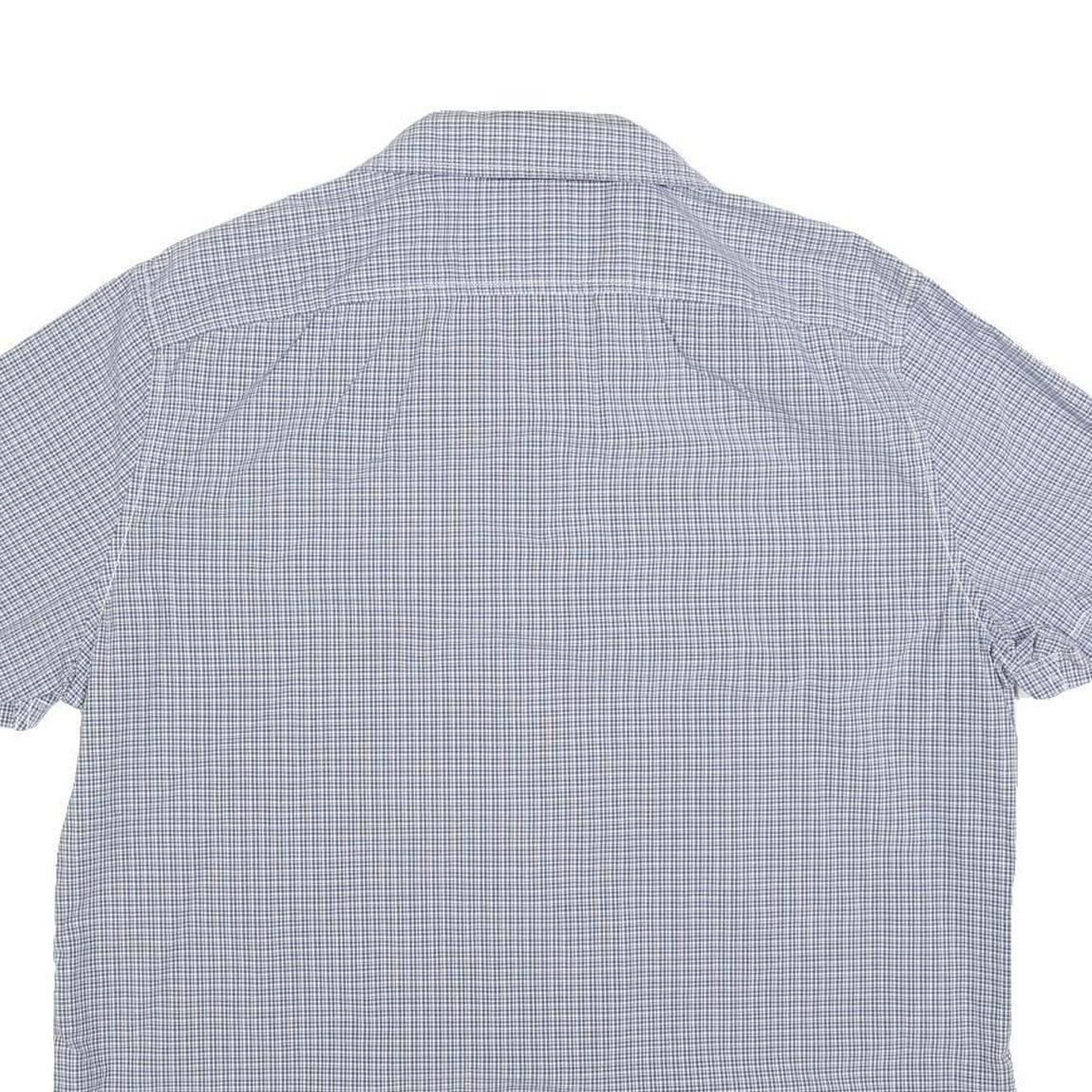 TIMBERLAND Mens Blue Check Short Sleeve Shirt XL Casual Button Down Cotton Blend