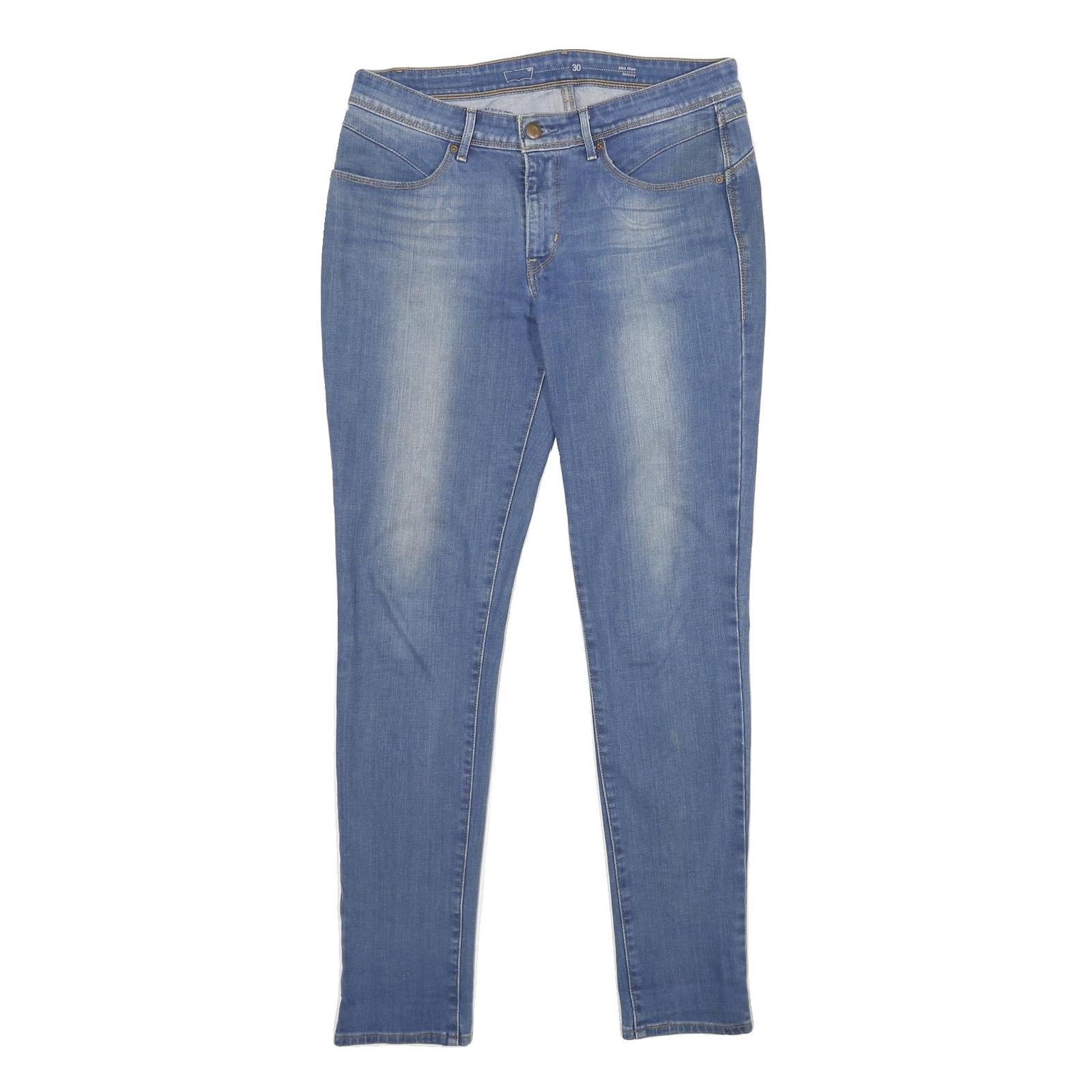 LEVI'S Womens Mid Rise Skinny Jeans Blue Regular Skinny Denim Medium W30 L32